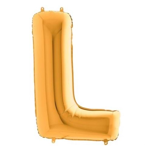 34 inç L Gold Renk Harf Folyo Balon