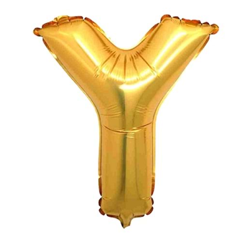 34 inç Y Gold Renk Harf Folyo Balon