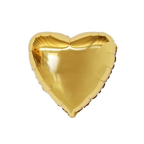 18 inç Gold Renk Kalp Şekilli Folyo Balon