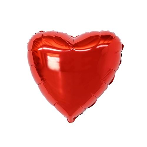18 inç Kırmızı Renk Kalp Şekilli Folyo Balon