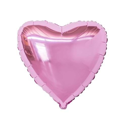 18 inç Pembe Renk Kalp Şekilli Folyo Balon