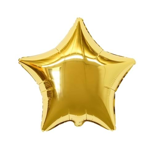 18 inç Gold Renk Yıldız Şekilli Folyo Balon