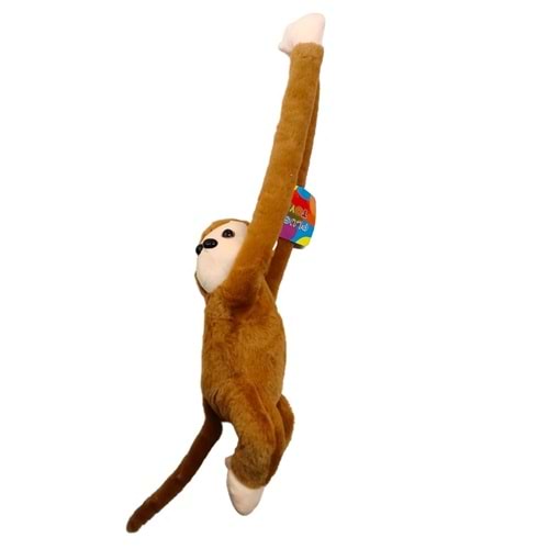 Peluş Maymun Müzikli Uzun Kollu Asılabilir Kahverengi 40 cm