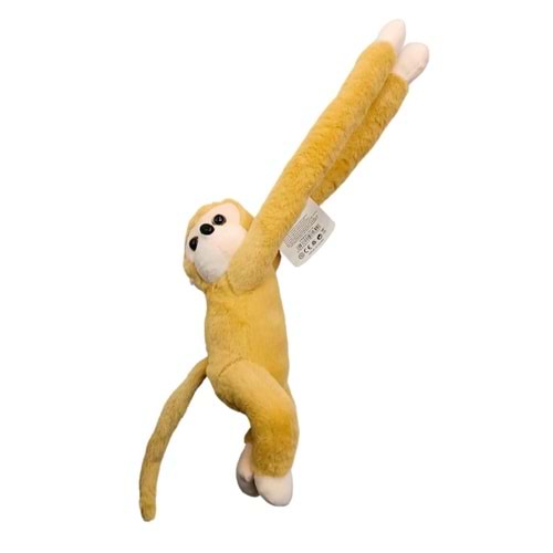 Peluş Maymun Müzikli Uzun Kollu Asılabilir Açık Kahverengi 40 cm