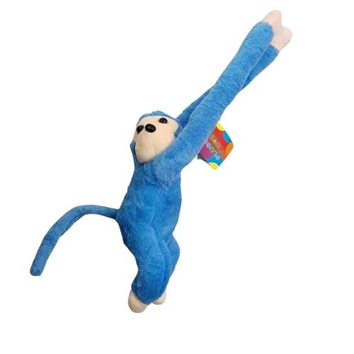 Peluş Maymun Müzikli Uzun Kollu Asılabilir Mavi 40 cm