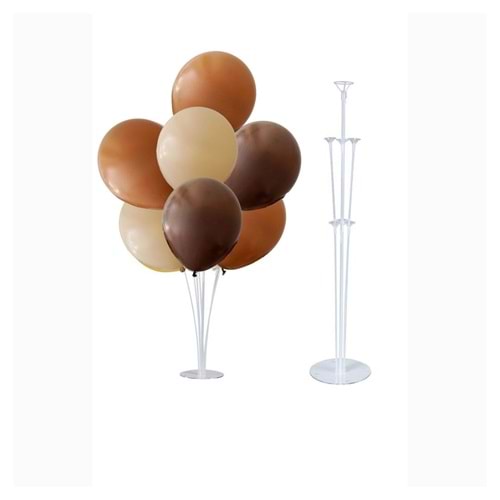 10 lu Karamel-Çikolata Kahve-Sütlü Kahve Balonlu Stand Set + 1 Adet Balon Standı