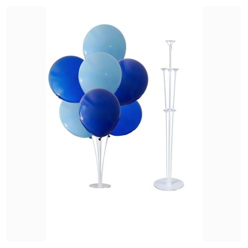 10 lu Lacivert-Açık Mavi-Koyu Mavi Balonlu Stand Set + 1 Adet Balon Standı