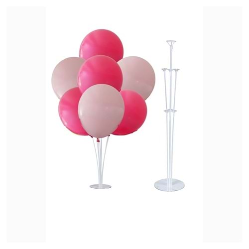 10 lu Fuşya-Pembe Balonlu Stand Set + 1 Adet Balon Standı