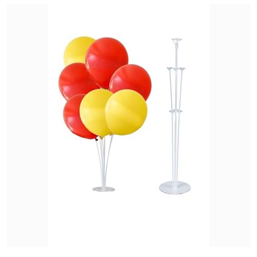 10 lu Sarı-Kırmızı Balonlu Stand Set + 1 Adet Balon Standı