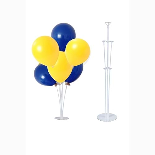 10 lu Sarı-Lacivert Balonlu Stand Set + 1 Adet Balon Standı