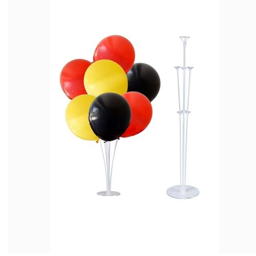 10 lu Siyah-Sarı-Kırmızı Balonlu Stand Set + 1 Adet Balon Standı