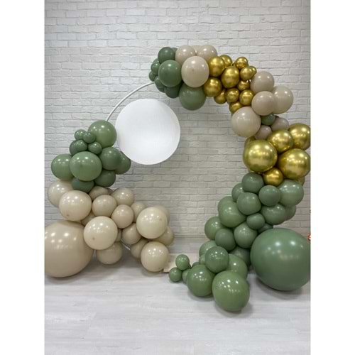 Zincir Balon Seti Krom Gold-Taş Rengi-Adaçayı 3 Renk 100 Adet +Balon Şeridi