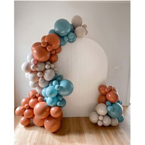 Zincir Balon Seti Karamel-Derin Okyanus-Duman 3 Renk 60 Adet +Balon Şeridi