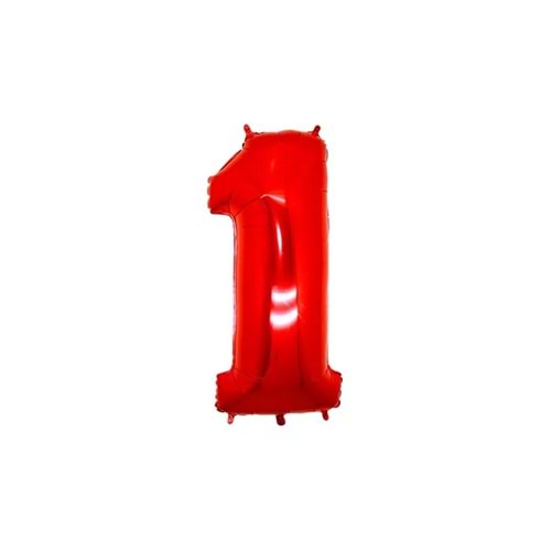 34 inç 1 Kırmızı Renk Rakam Folyo Balon