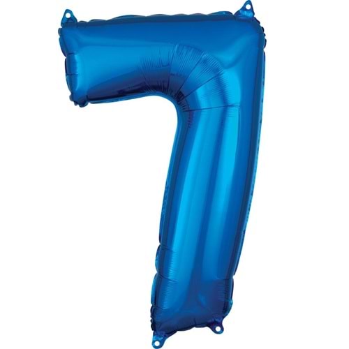 34 inç 7 Mavi Renk Rakam Folyo Balon