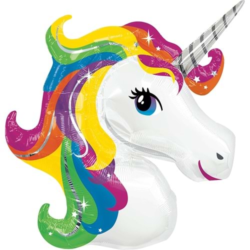 Renkli Unicorn Folyo Balon 100 Cm