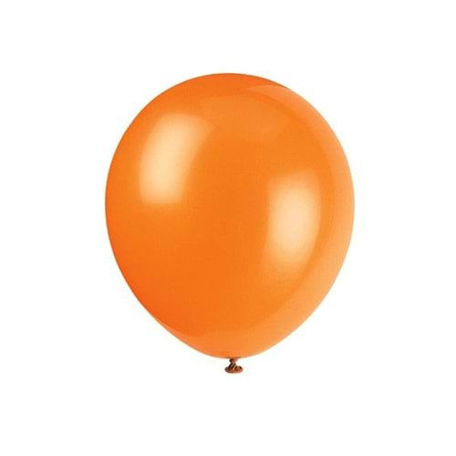 12 inç Turuncu renk 10 lu Pastel Dekorasyon Balonu