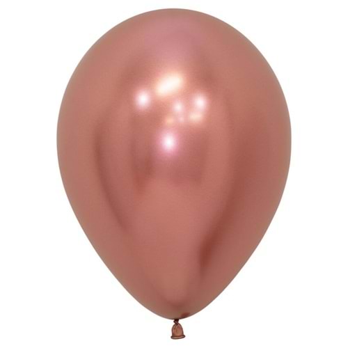 12 inç Rose Gold renk 10 lu Krom-Mirror-Aynalı Dekorasyon Balonu