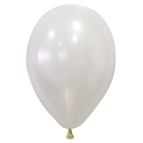 12 inç Beyaz renk 10 lu Metalik Dekorasyon Balonu