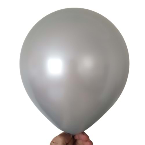 12 inç Gümüş renk 10 lu Metalik Dekorasyon Balonu