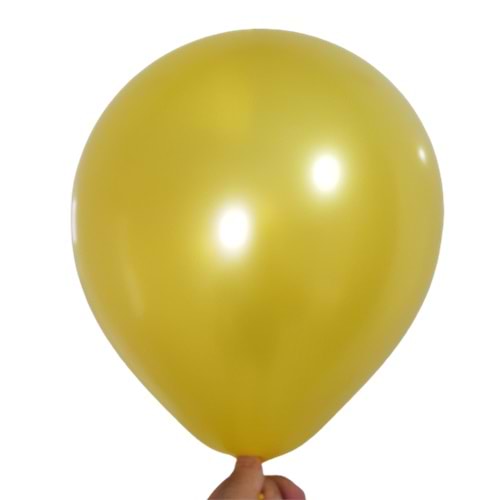 12 inç Sarı renk 10 lu Metalik Dekorasyon Balonu