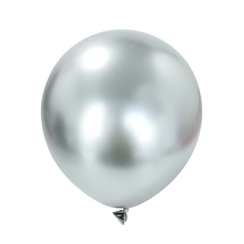 12 inç Gümüş renk 100 lü Krom-Mirror-Aynalı Dekorasyon Balonu