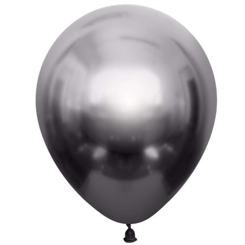 12 inç Uzay Gri renk 100 lü Krom-Mirror-Aynalı Dekorasyon Balonu