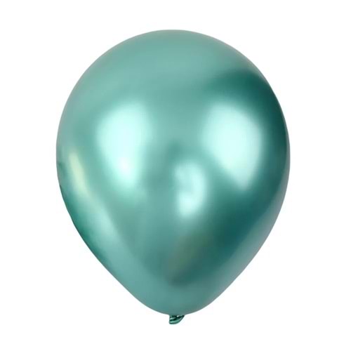 12 inç Yeşil renk 25 li Krom-Mirror-Aynalı Dekorasyon Balonu