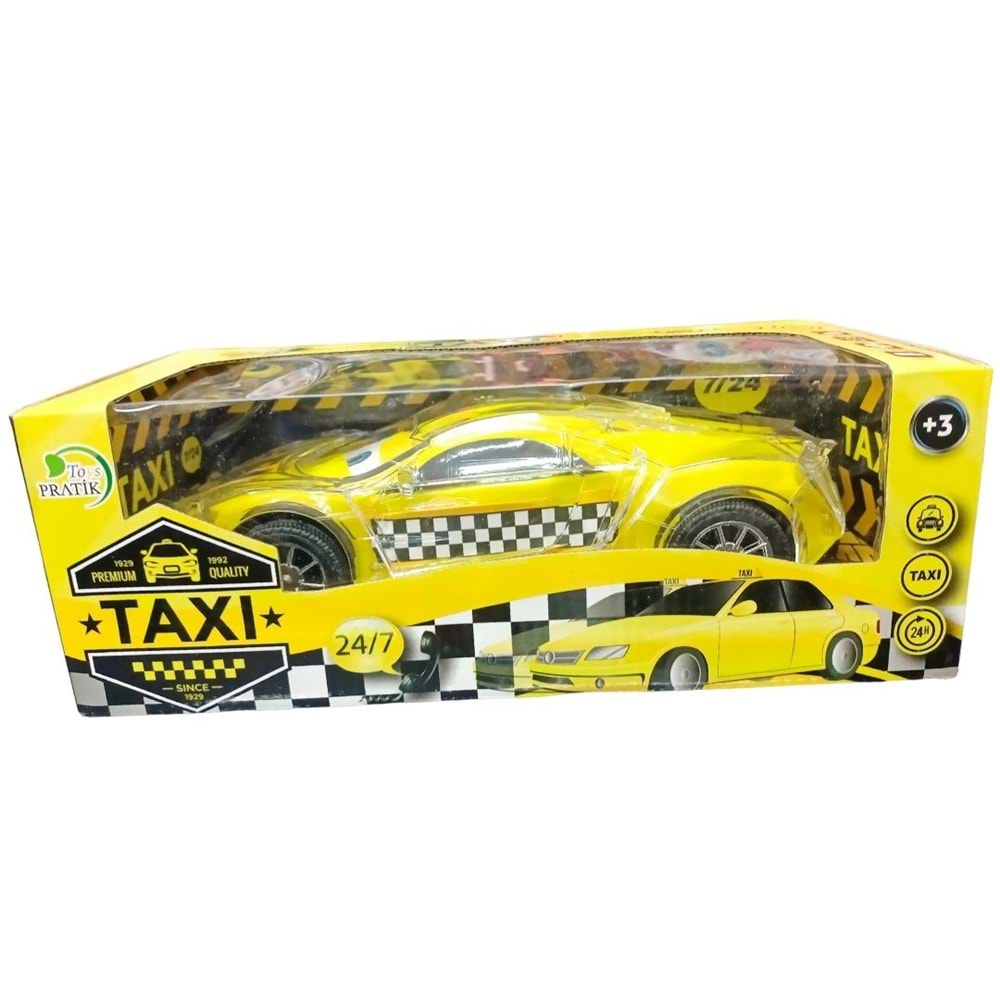 Şimşek Mcqueen Sarı Taksi Araba Taxi Hareketli-Işıklı-Pilli- Çarp Dön Özellikli