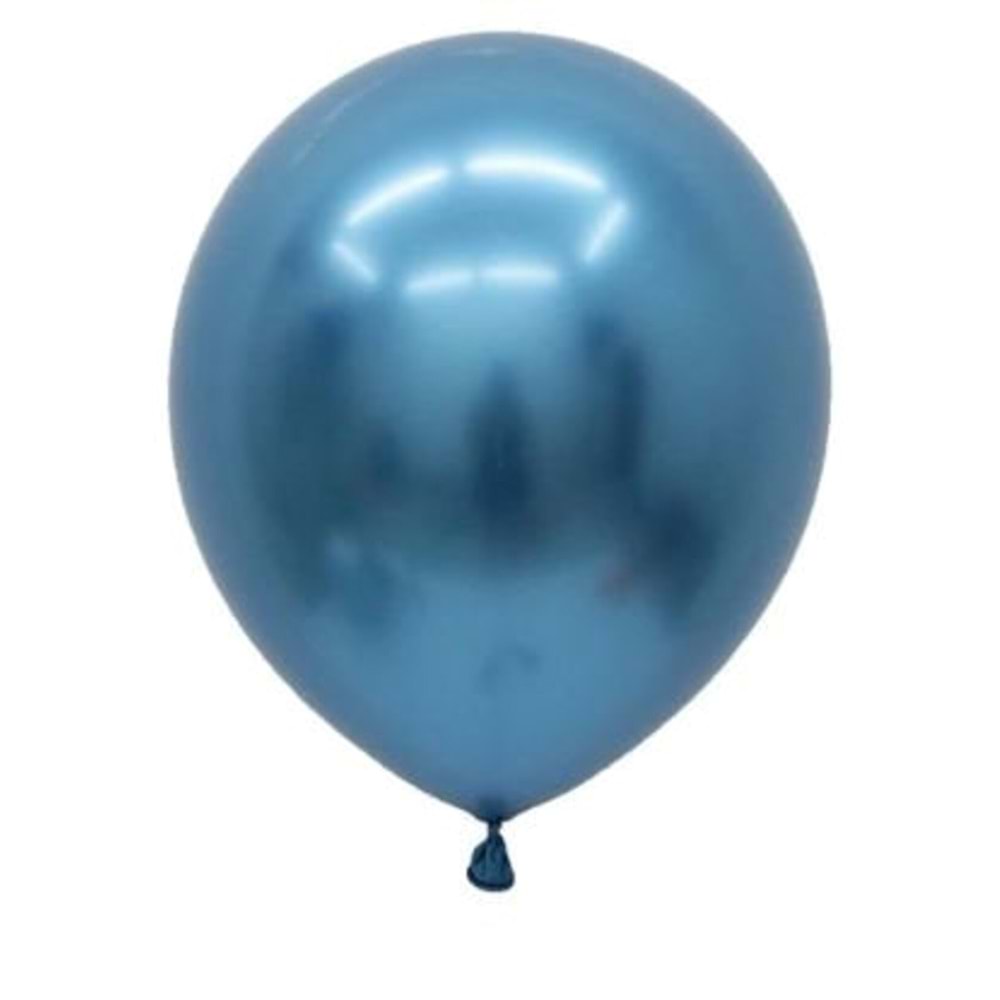 12 inç Mavi renk 100 lü Krom-Mirror-Aynalı Dekorasyon Balonu