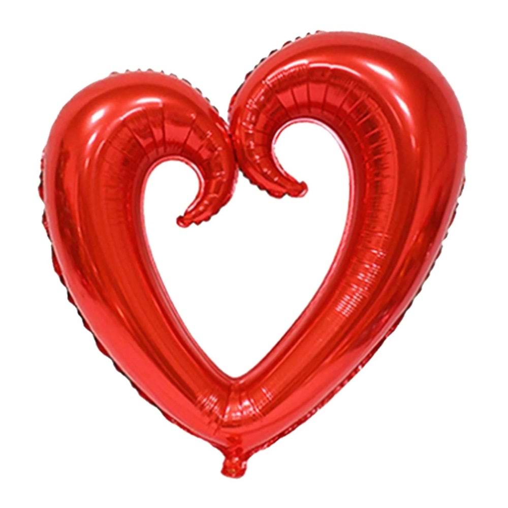 Ortası Boş Kırmızı Kalp Folyo Balon 90 Cm