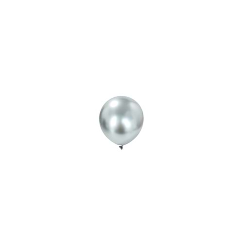 5 inç Gümüş Renk 100 lü Küçük Boy Krom-Mirror-Aynalı Dekorasyon Balonu