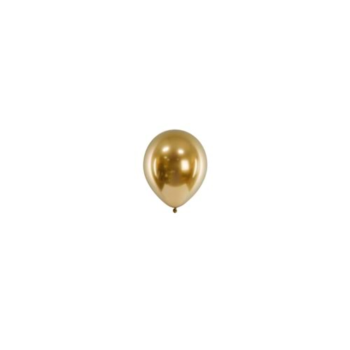 5 inç Gold Renk 25 li Küçük Boy Krom-Mirror-Aynalı Dekorasyon Balonu