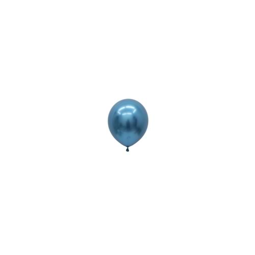 5 inç Mavi Renk 25 li Küçük Boy Krom-Mirror-Aynalı Dekorasyon Balonu