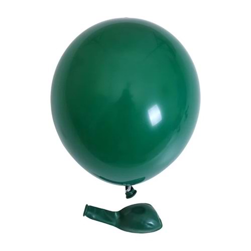 12 inç Koyu Yeşil renk 25 li Pastel Dekorasyon Balonu